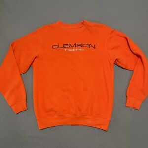 Vintage Orange Clemson University Tigers Sweatshirt‎ Medium Football Embroidered